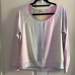 Splendid cotton pastel ombre pullover